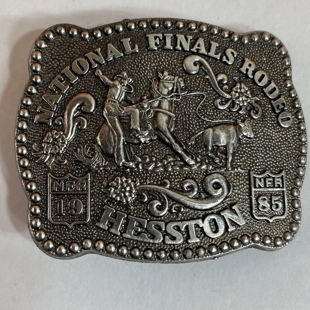 Hesston National Finals Rodeo Belt Buckle 1985 Ltd. Mini Collectors Buckle